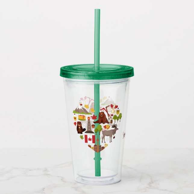 Canadian Love custom name tumblers (Front)