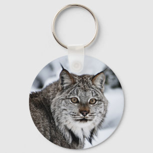 Canadian Lynx in the Snow Key Ring