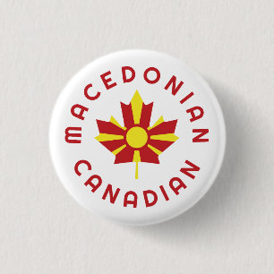 Canadian Macedonian  Roots 3 Cm Round Badge