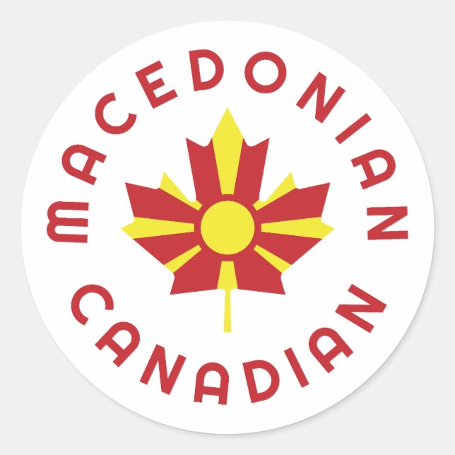 Canadian Macedonian  Roots Classic Round Sticker (Front)