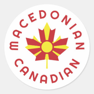 Canadian Macedonian Roots Classic Round Sticker