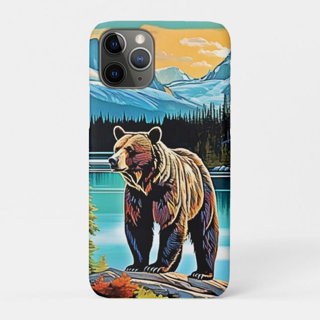 Canadian Majestic Mountain Bear Design Case-Mate iPhone Case (Back)