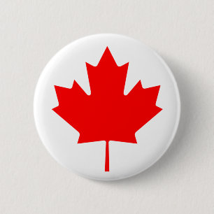 Canadian Maple Leaf 6 Cm Round Badge