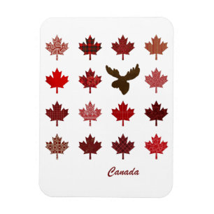 Canadian Maple Leaf and Moose Magnet
