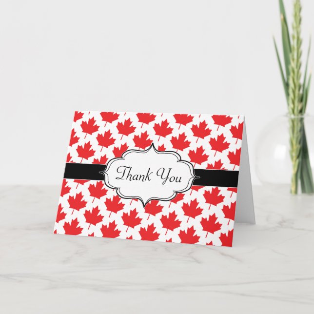 Canadian Maple Leaf Canada Day National Symbol Thank You Card (Front)