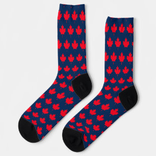 Canadian maple leaf. CANADA. Patriotic.  Socks