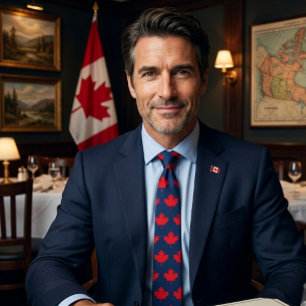 Canadian maple leaf. CANADA. Patriotic.  Tie