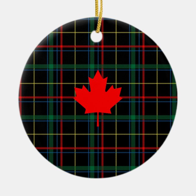 Canadian Maple Leaf Ceramic Tree Decoration (Front)