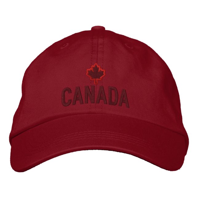 Canadian Maple Leaf Embroidery Canada Embroidered Hat (Front)