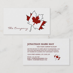 Canadian Maple Leaf Flag, Canada Business Card