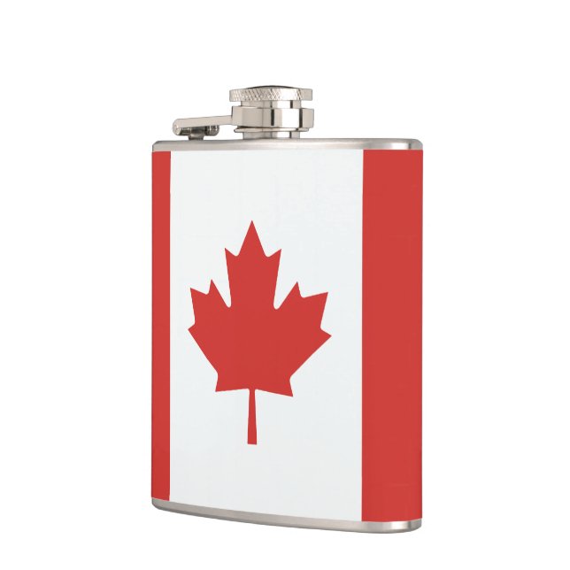 Canadian Maple Leaf Flag Hip Flask (Left)