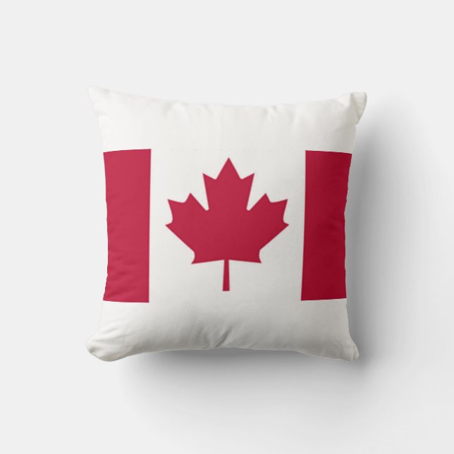 Canadian Maple Leaf Flag Throw Pillow (Front)