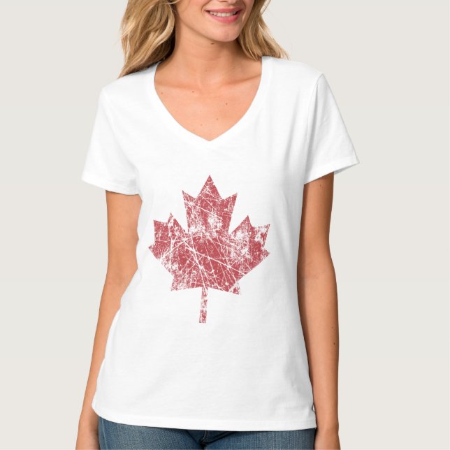 Canadian Maple Leaf Grunge Style CANADA T-Shirt (Front)