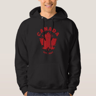 Canadian Maple Leaf Heart Flag Canada 155 Years Hoodie