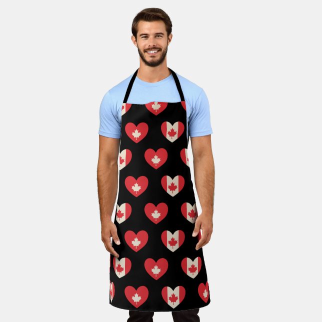 Canadian Maple Leaf, Hearts Apron (Worn)