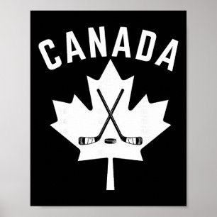 Canadian Maple Leaf Hockey Men Women Kids  Poster