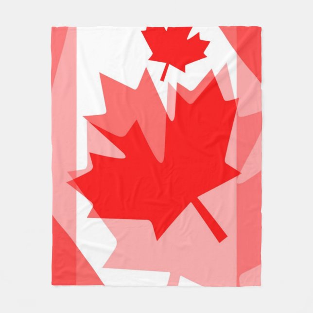 Canadian Maple Leaf Layered Style CANADA Fleece Blanket (Front)
