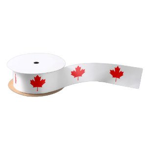 Canadian Maple Leaf Ribbon, Canada Satin Ribbon