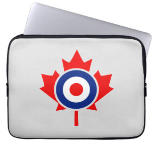 Canadian Maple Leaf Roundel Mod BLUE Laptop Sleeve