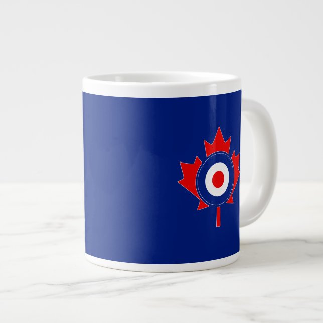 Canadian Maple Leaf Roundel Mod Large Coffee Mug (Front Right)