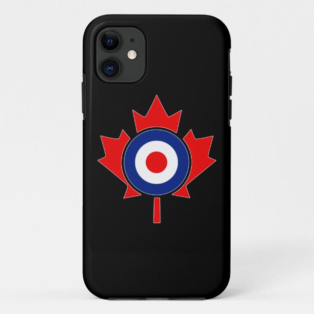 Canadian Maple Leaf Roundel Mod on black Case-Mate iPhone Case (Back)