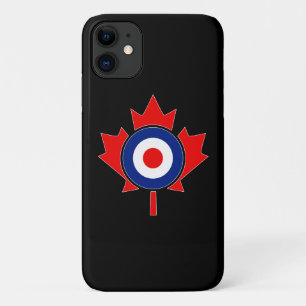 Canadian Maple Leaf Roundel Mod on black iPhone 11 Case