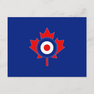 Canadian Maple Leaf Roundel Mod on blue Postcard