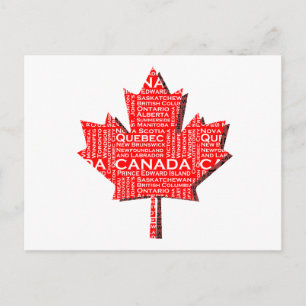 Canadian Maple Leaf w/Text Postcard