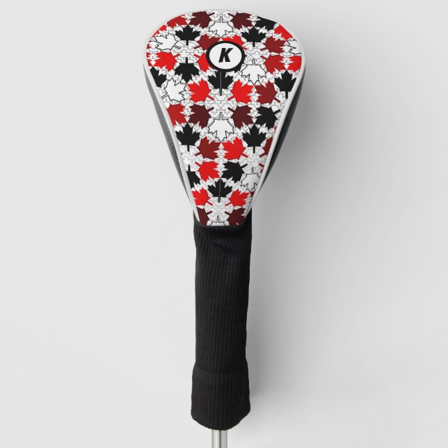 Canadian Maple Leaves Initial Golf Head Cover (Front)