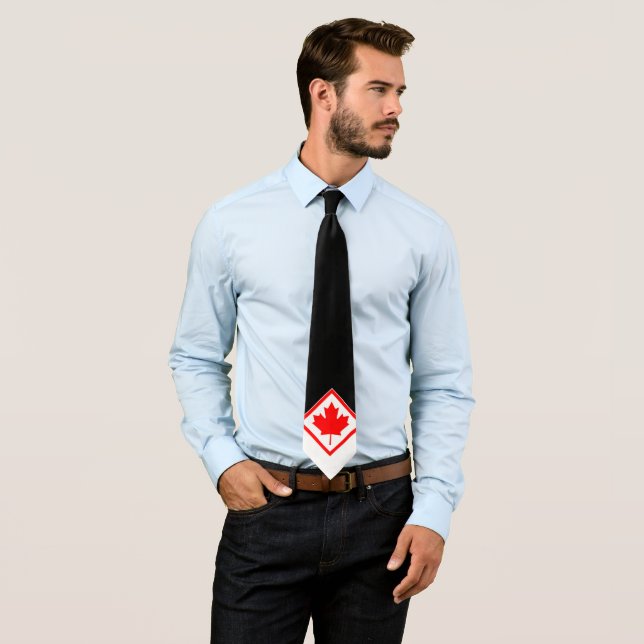 Canadian Maple on Black and White Tie (In Situ)