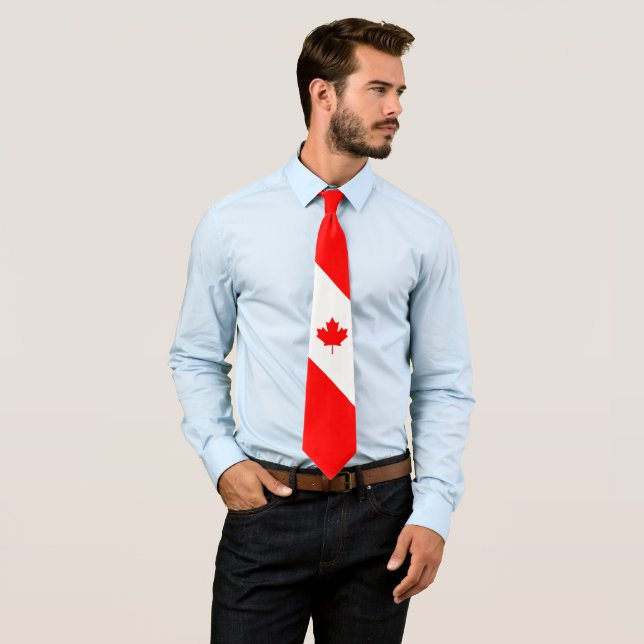Canadian Maple on Red and White Tie (In Situ)