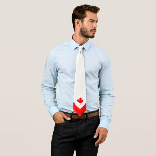 Canadian Maple on Red and White Tie
