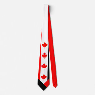 Canadian Maple on Red White Black Tie