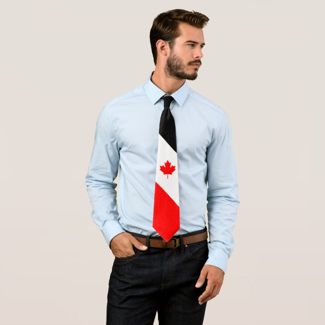 Canadian Maple on Red White Black Tie (In Situ)