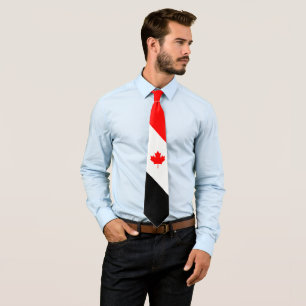 Canadian Maple on Red White Black Tie