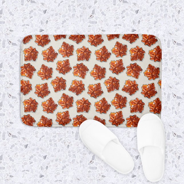 Canadian Maple Syrup Candy Pattern Bath Mat (Maple Candy Bath Mat)
