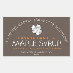 Canadian Maple Syrup Editable Food Label