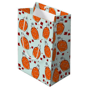 Canadian Maple Syrup Pattern Medium Gift Bag