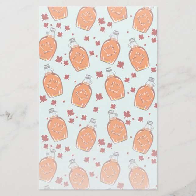 Canadian Maple Syrup Pattern Stationery (Front)