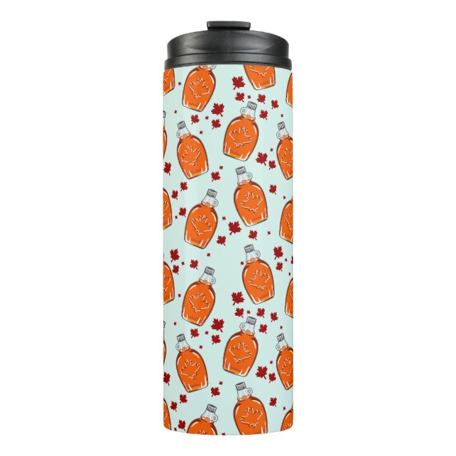 Canadian Maple Syrup Pattern Thermal Tumbler (Front)