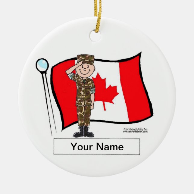 Canadian Military - Male Ceramic Tree Decoration (Front)