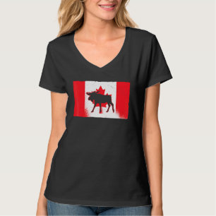Canadian Moose Canada Day Maple Leaf Proud Canuck T-Shirt