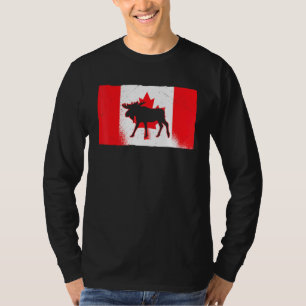 Canadian Moose Canada Day Maple Leaf Proud Canuck T-Shirt