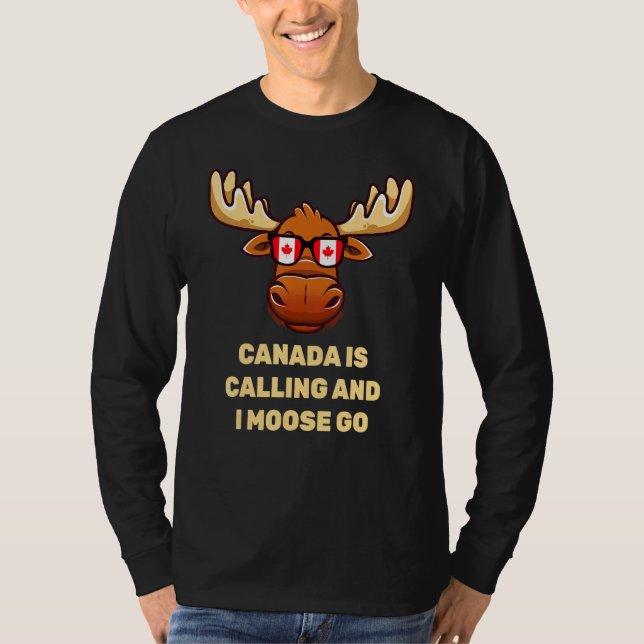 Canadian Moose Canada Flag T-Shirt (Front)