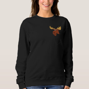 Canadian Moose In The Pocket Elk Cute Moose In Poc Sweatshirt