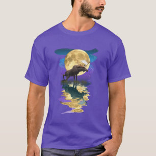 Canadian Moose & Moon Wildlife Art Shirt