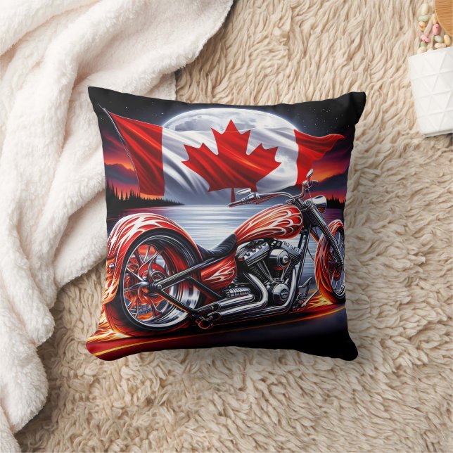 Canadian motorcycle under moonlight cushion (Blanket)