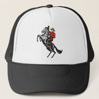 Canadian Mounted Police Mountie Riding Horse Trucker Hat