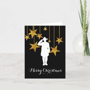 Canadian Mountie And Stars Christmas Card