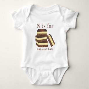 Canadian Nanaimo Bar BC Canada Bakery Dessert Food Baby Bodysuit